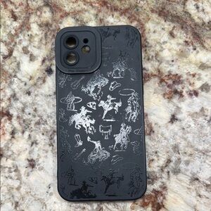 Black Cowboy Pattern Phone Case